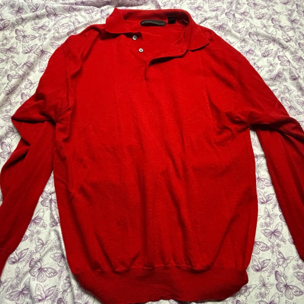 🪄Vibrant Red V-Neck Men's Sweater